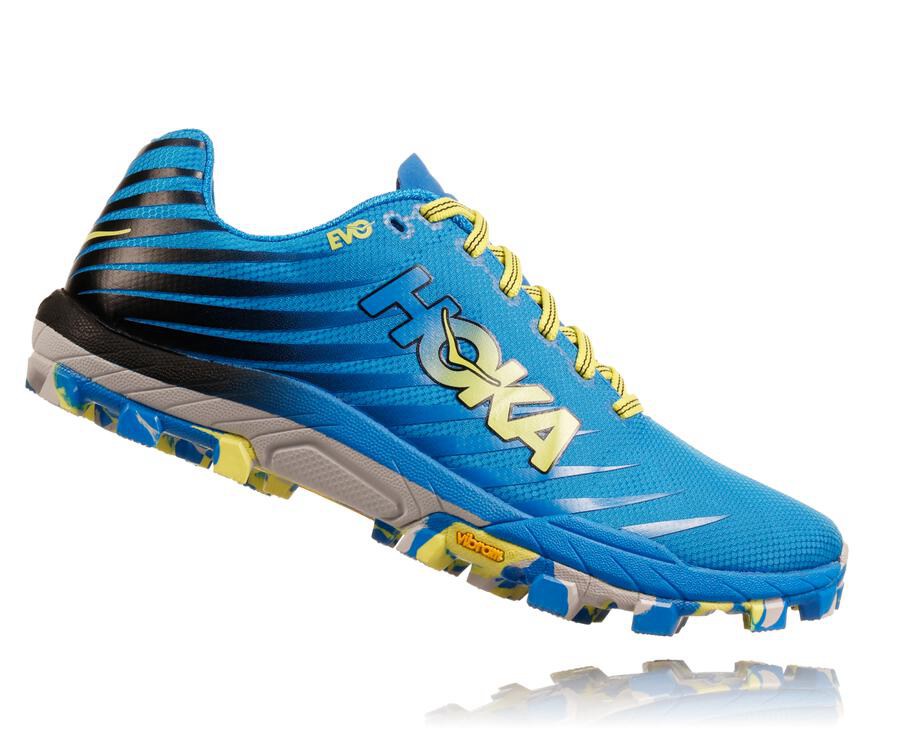 Trail Shoes Mens - Hoka One One EVO Jawz - Blue - DSWMFNQ-08